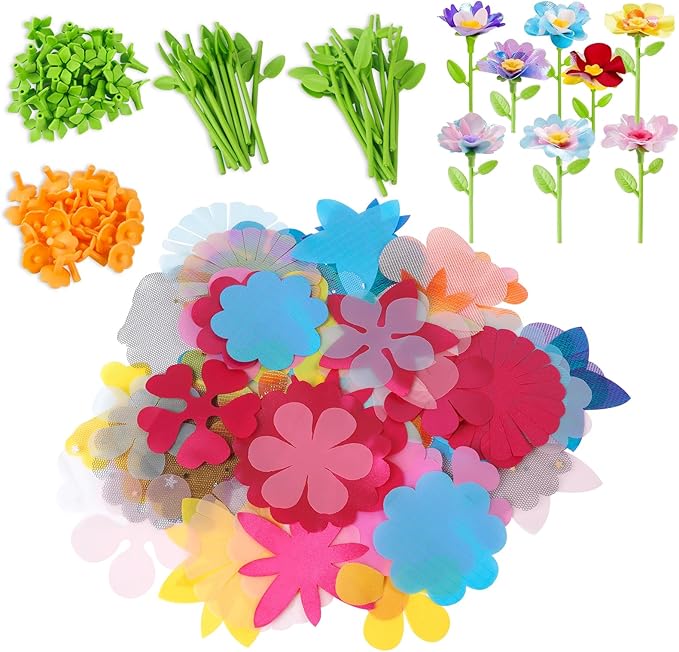 M SANMERSEN Toys Accessories Flower Bouquet Craft Kits Accessories for Making Flowers, DIY Arts & Crafts Accessories-Flowers Market Toy Parts for Kids Toddler Ages 4 5 6 7 8 Year Old Girls