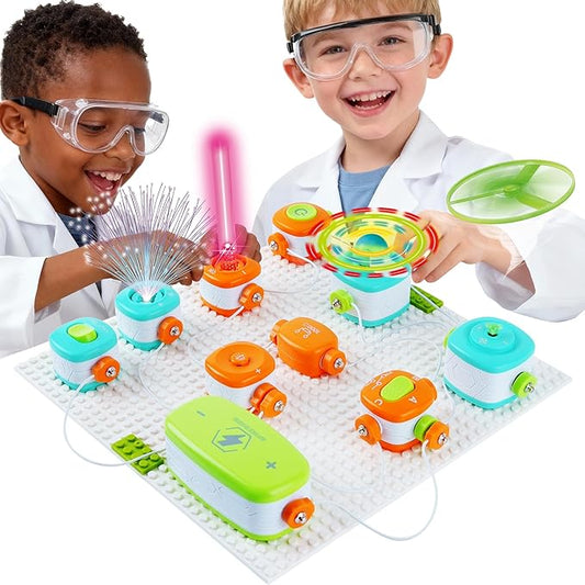 STEM Toys Science Kits for Kids, Electronics Exploration Kit with 168 Projects and Circuits Logical Gates Learning Booklet, Educational Birthday Gifts for Kids 8+