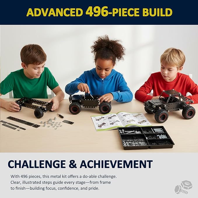 Engineering 20-in-1 Motorized STEM Building Kit – 600+ Pieces Construction Toy Set for Kids Girls Boys