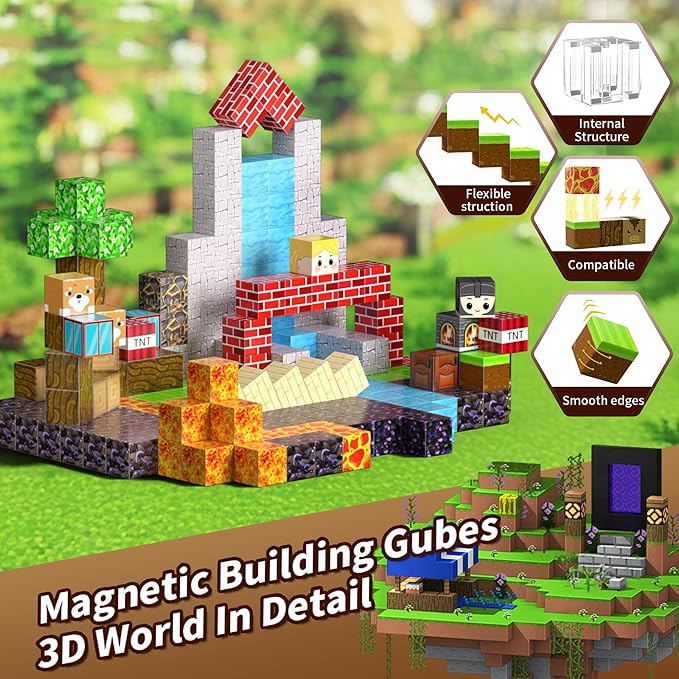 100 PCS Building Blocks, 3D Construction Build Toys, STEM Sensory Building Cubes (Multicolor-100PCS)