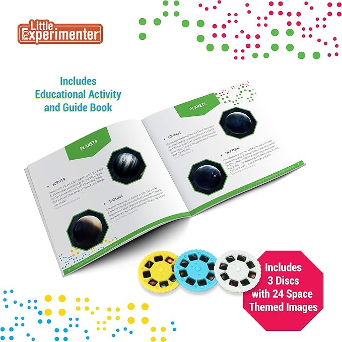 Little Experimenter Projector Telescope for Kids, Children's Telescopes & 24 Space Images, Educational Book Incl, STEM Activity Science Toys, Learning Gifts for Boys & Girls Ages 3 4 5 6-12 Year Old