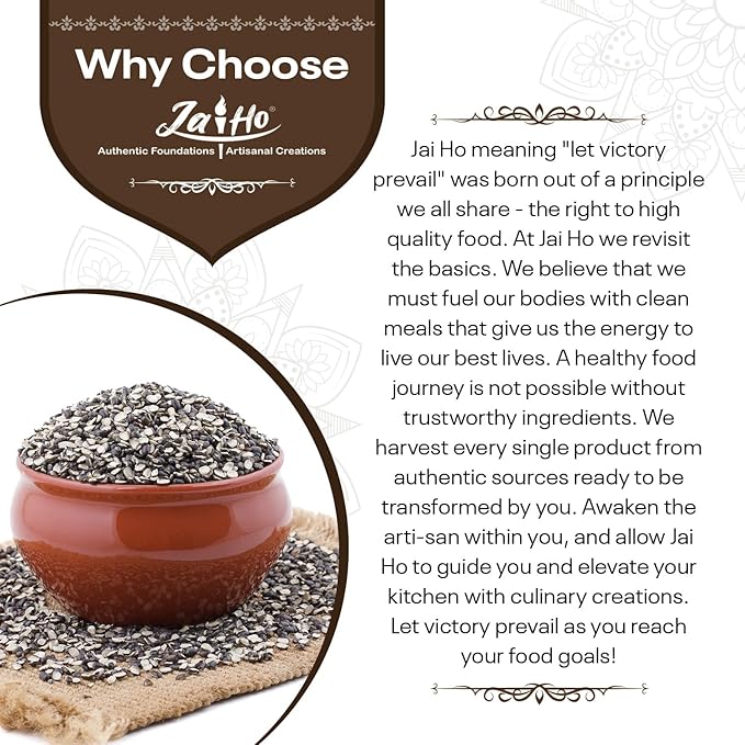 Jai Ho Certified Organic Urad Dal with Skin (Split Matpe Beans with Skin) 4 lb - USDA Organic | Non-GMO | Chemical-Free | Premium Quality Kosher