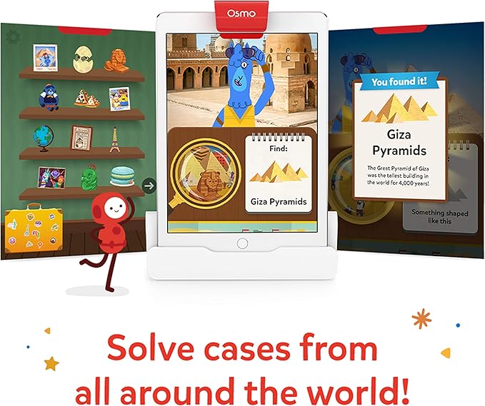 Osmo - Detective Agency - Ages 5-12 - Solve Global Mysteries - Educational Learning Games - STEM Toy - Gifts for Kids - Ages 5 6 7 8 9 10 11 12-For iPad, iPhone or Fire Tablet (Osmo Base Required)