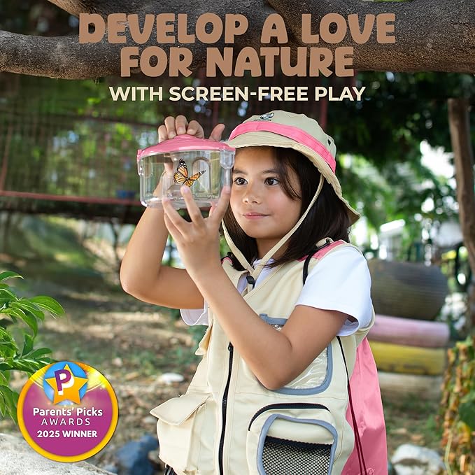 Kids Explorer Kit with Safari Vest, Hat & More - Kids Bug Catching Kit with Adventure Guide & Scavenger Hunt - Cute Dress-Up Zookeeper Costume & Safari Costume for 3-7 Year Old Boys Girls