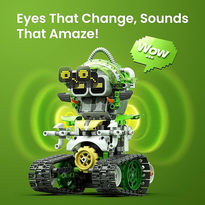 Sillbird Robot Building Kit with Remote Control Christmas STEM Gifts for Boys Age 8-12, Coding Robotic Toys for Kids Birthday - Build 3in1 Model with 478 Pieces