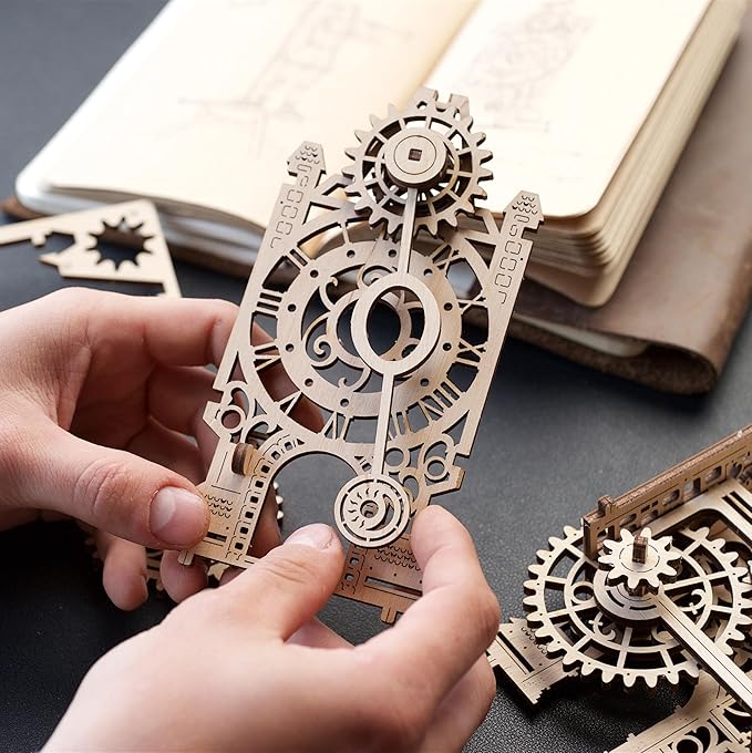 UGEARS Old Clock Tower 3D Wooden Puzzles for Adults - Wooden Model Kits for Adults Clock Kit for Do It Yourself Wood Building Kit for Adult Mechanical Puzzle Brain Teaser, Hobby Set