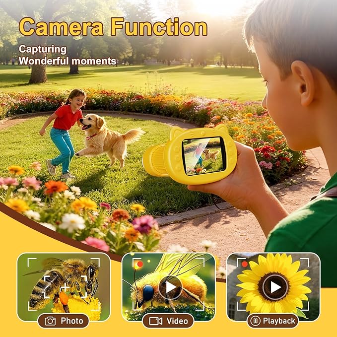 Microscope for Kids1000x Magnification with 2.4" Screen - Portable Digital Handheld Microscope for Ages 3-12, STEM Learning Toy with 8 LED Lights & 200W Camera, for Christmas or Birthdays