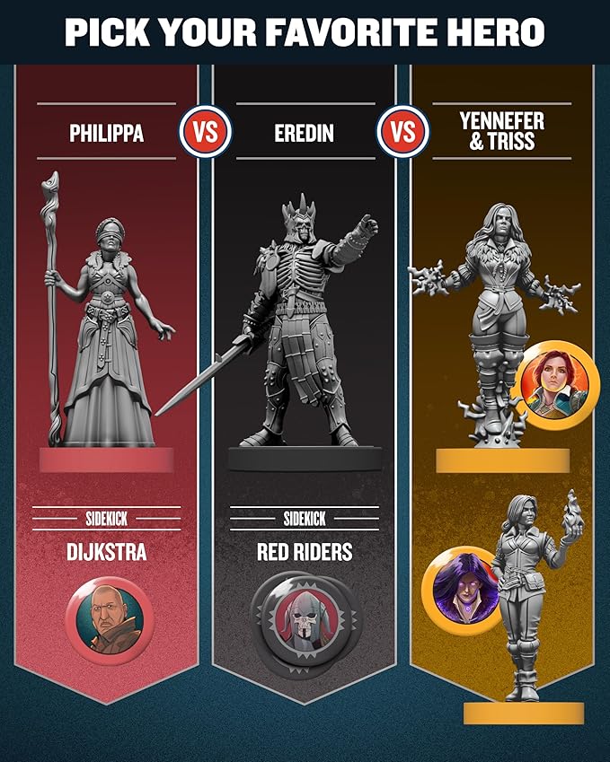 Restoration Games Unmatched The Witcher Realms Fall - Strategy Board Game for 2 to 4 Players - Witcher Heroes Expansion with Four Battlefields - 30 Min Playtime - Ages 9+