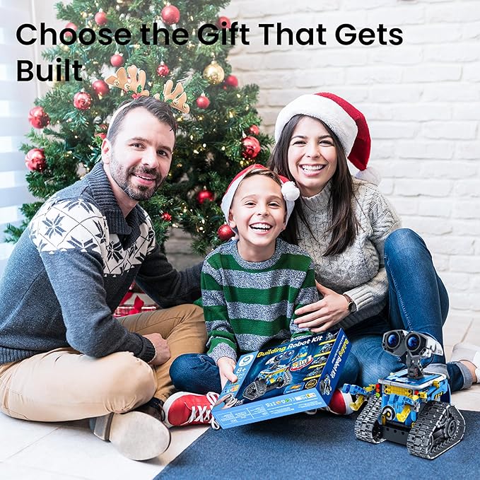 Sillbird Robot Building Kit with Remote Control Christmas STEM Gifts for Boys Ages 8-12, Technic Coding Robotic Toys for Kids Birthday, Build 5in1 Models with 488 Pieces - Blue