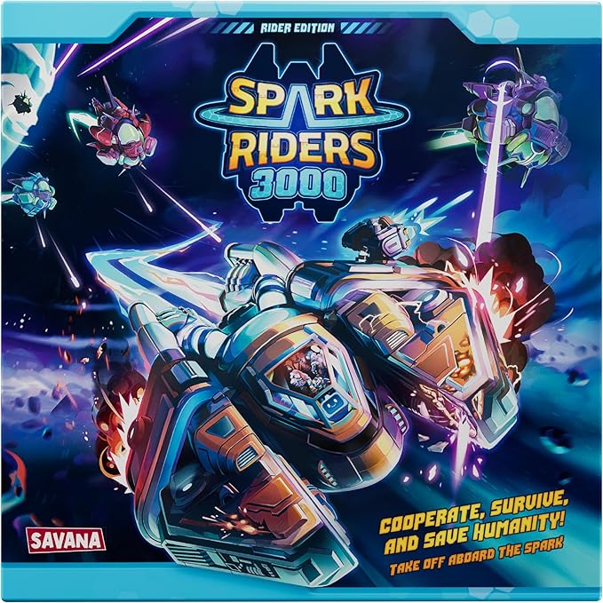 SAVANA Spark Riders 3000 – Cooperative Sci-Fi Survival Board Game | Pilot, Repair & Fight Aliens with The Interactive App | 1–4 Players, Ages 10+, 60 Min Playtime | Solo & Team Strategy Game