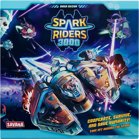 SAVANA Spark Riders 3000 – Cooperative Sci-Fi Survival Board Game | Pilot, Repair & Fight Aliens with The Interactive App | 1–4 Players, Ages 10+, 60 Min Playtime | Solo & Team Strategy Game