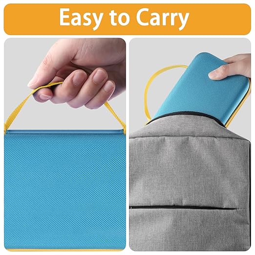 Case Compatible with 3Doodler Start+ Essentials/3Doodler Flow 3D Printing Pen,Storage Holder for 3D Pen PLA Filament and Charger (Blue Case,Yellow Zipper)