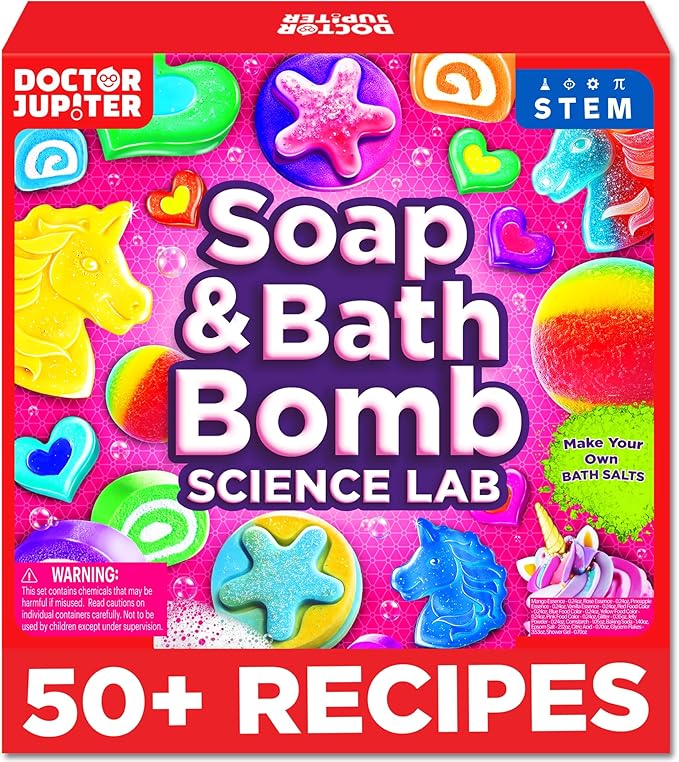 Doctor Jupiter Soap & Bath Bomb Science Lab for Kids Ages 8-9-10-11-12 | Birthday Gift Ideas for 8+ Years Old Boys & Girls | Learning & Educational Kits