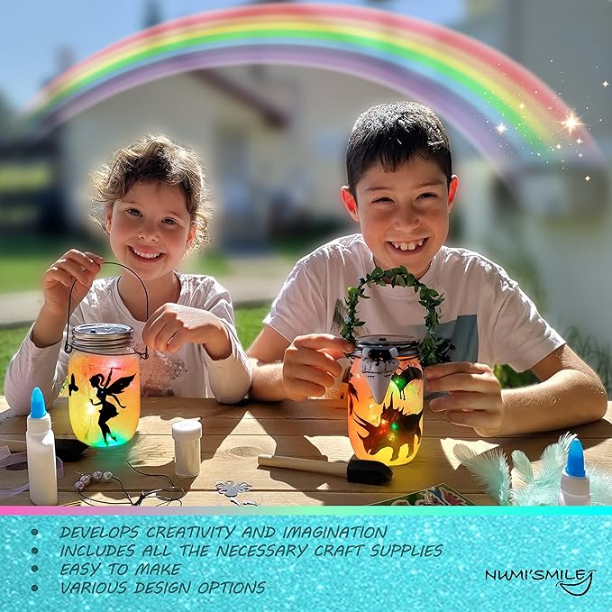 Mermaid Toy Lantern Night Light Craft Kit, Birthday Gifts for Kids, DIY Mermaids Arts and Crafts, Gift for Girls Ages 3 4 5 6 7 8-12 Years, Stem Toys