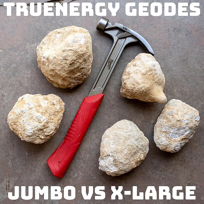 TRUENERGY Break Your Own Geodes Kit for Kids – 2 Jumbo Natural Crystal Geodes 5X Easier to Open, Magnifying Glass & Learning Guide – STEM Science Rock Kit – Gift-Ready