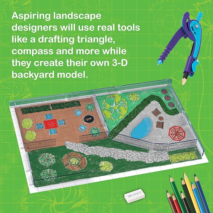 MindWare Art-chitect Landscape Designer for Kids – 3D Landscape Design Kit for Kids Ages 8 and Up – Learn The Basics of Architecture As You Design Start to Finish