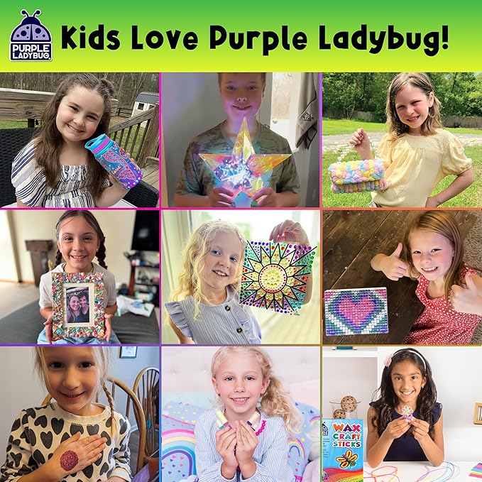 PURPLE LADYBUG Rainbow Holographic Scratch Art Mini Notes - Kids Stocking Stuffers for Teen Girls Gifts Trendy Stuff, Small Gifts for Teens, Tween & Preteen Craft Christmas Gift