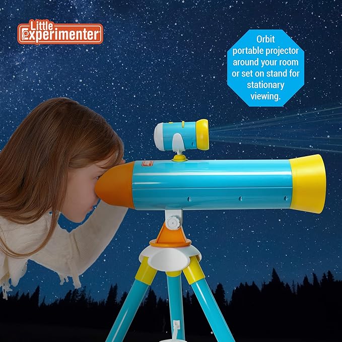 Little Experimenter Projector Telescope for Kids, Children's Telescopes & 24 Space Images, Educational Book Incl, STEM Activity Science Toys, Learning Gifts for Boys & Girls Ages 3 4 5 6-12 Year Old