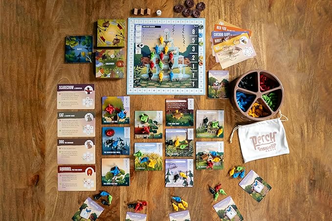 Inside Up Games Perch | Fast-paced, Interactive Battle of The Birds |Area Control, Unique Bag Building with a Bold Table Presence| for 2 to 5 Players | 45-60 Minute Playtime