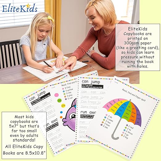 Teacher Designed Reusable Kindergarten Sight Words-EliteKids Large Magic Practice Copybook For Kids- Handwriting practice Letter Tracing Books for Kids Ages 3-5, Magical handwriting workbooks