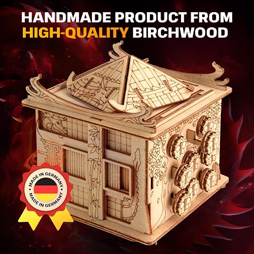 ESC WELT House of Dragon Puzzle Box - 3D Escape Game Money Box - Brain Teaser Puzzle for Adults & Teens - Wooden Escape Room - Mind Puzzle Game with Hidden Compartment - Family Games Puzzles - Image 5