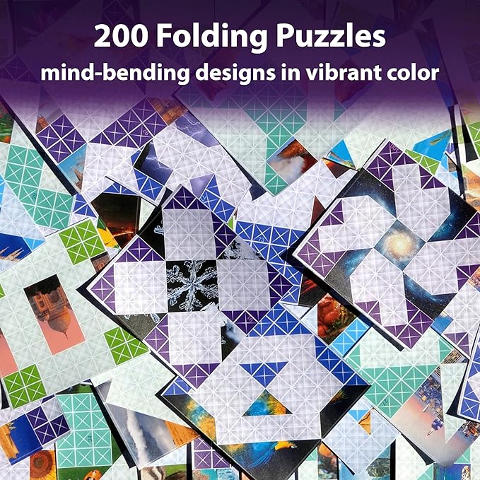 FOLDOLOGY 1&2 Combo Pack - The Origami Puzzle Game! Brain Teasers for Tweens, Teens & Adults | Fold The Paper, Complete The Picture | Stocking Stuffers, Gift for Ages 10+ | 200 Challenges