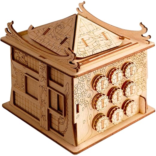 ESC WELT House of Dragon Puzzle Box - 3D Escape Game Money Box - Brain Teaser Puzzle for Adults & Teens - Wooden Escape Room - Mind Puzzle Game with Hidden Compartment - Family Games Puzzles by Unknown