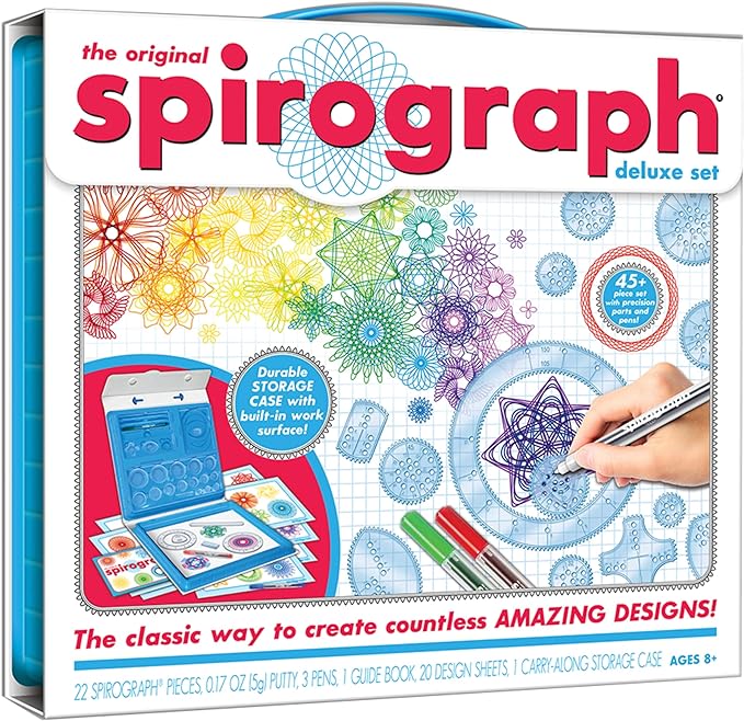 Spirograph — Deluxe Set — Spiral Art Drawing Kit — The Classic Way to Make Countless Amazing Designs — For Kids Ages 8+