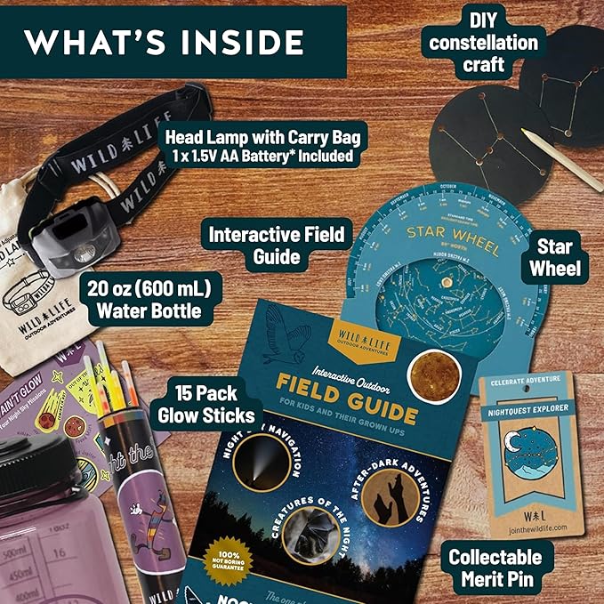 Nightquest Voyager Stargazing & Nocturnal Nature Exploration Kit | Outdoor Adventure Set for Kids & Families | Learn Constellations, Observe Wildlife & Explore The Night | STEM Discovery Gift