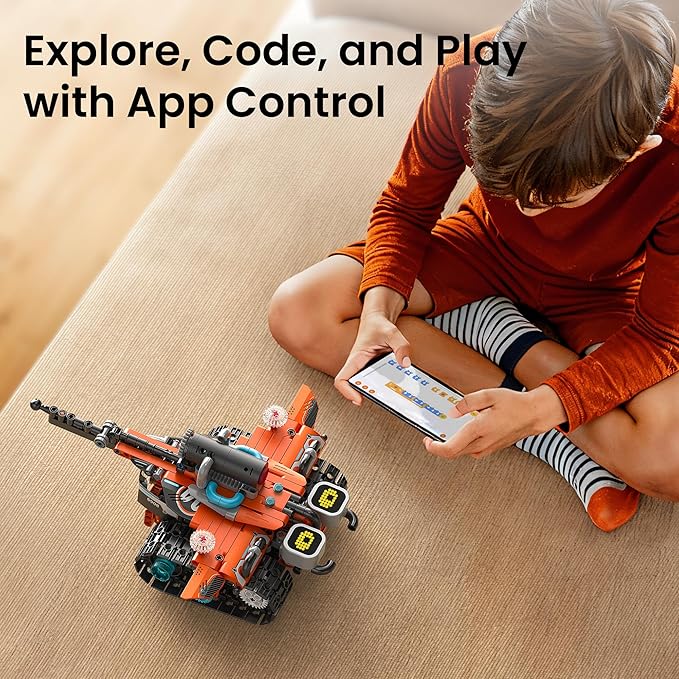 Sillbird Robot Building Christmas STEM Kit with Remote Control for Boys Ages 8-14, Technic Coding Gifts for Kids Birthday, Buildable 5in1 Robotics Toy with 596 Pieces