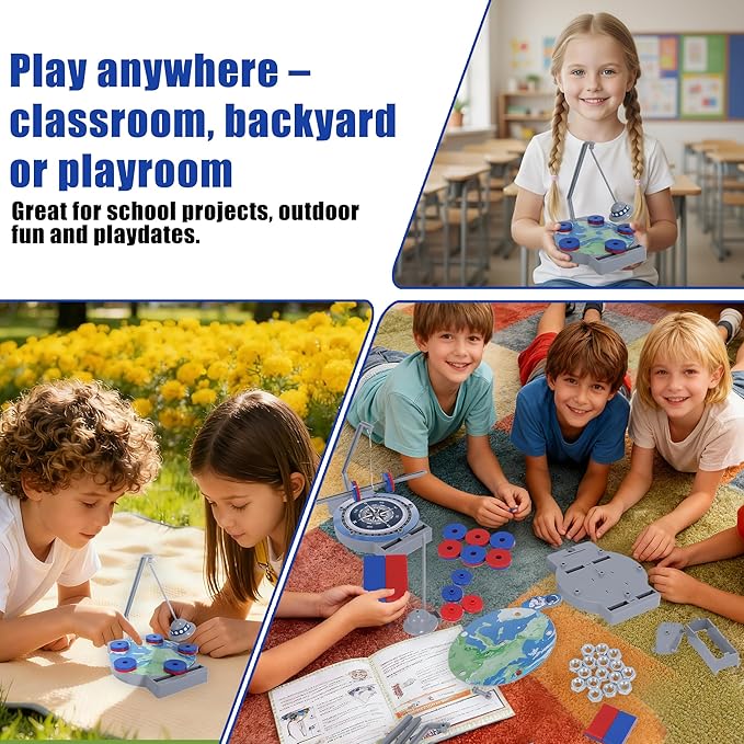 NewFamily Physical Magnetic Science Kits for Kids，Introduction to Magnetic Physics Explore The World of Magnetic Physics Through 12 Small Devices
