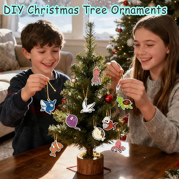 75PCS Shrinky Dinks Kit for Kids - Shrink Art with Shrinky Dink Sheets, 24 Pre-Cut Charms & Learning Cards | DIY Crafts, Christmas Ornaments & Keychains | No-Mess Activity for Boys & Girls Age 6+