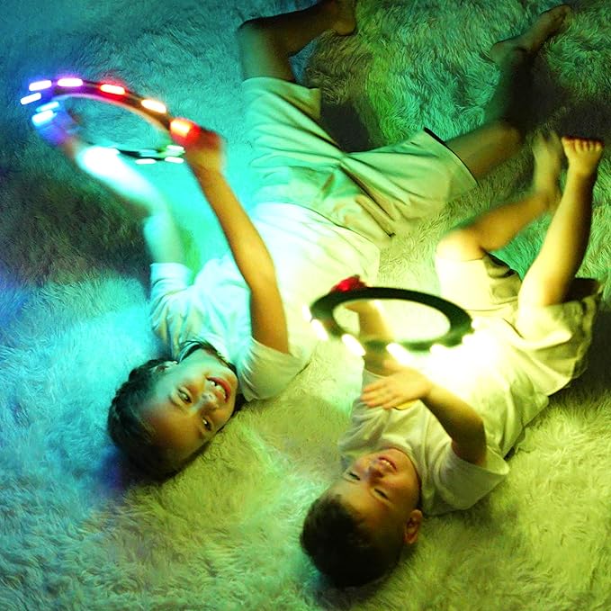 TOSY Flying Ring - 12 Monocolor LEDs, Super Bright, Lost Mode, Auto Light Up, Christmas Stocking Stuffers Gift for Kid/Teen/Boy/Girl, Safe, Waterproof, Pool/Beach/Camping Toy (Red)