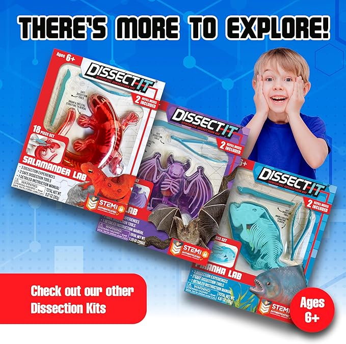Dissect-It Super Shark Lab Dissection Kit, 40-Piece Realistic Synthetic STEM Science Kit with Tools, Reusable Toy Marine Biology for Kids Ages 6+