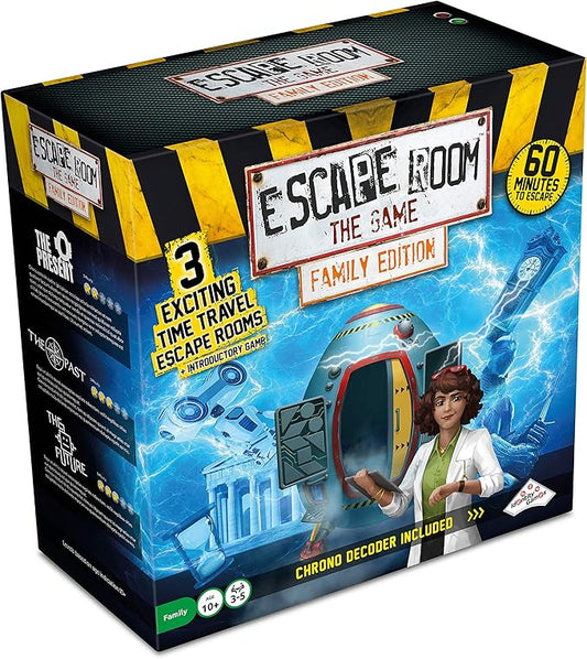Escape Room The Game, Family Edition - with 3 Exciting Time Travel Games | Solve The Mystery Board Game for Family, Kids & Teens (English Version)