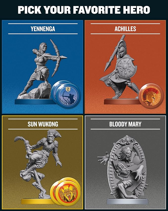 Restoration Games Unmatched Battle of Legends Vol 2 - Strategy Board Game for 2 to 4 Players - Expansion with 4 New Heroes and Battlefield - 20-40 Min Playtime - Ages 9+
