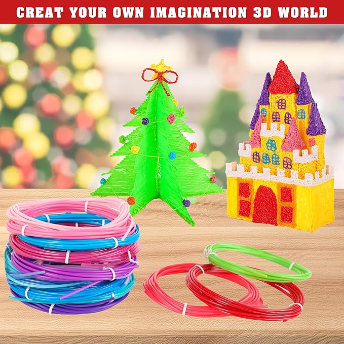 3D Pen Filament Refills 16 Colors 320ft Each Color 20 feet 1.75mm PLA 3D Pen Filament Christmas Gifts (16 Colors)