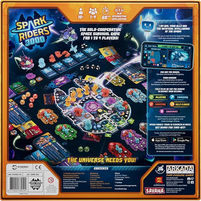 SAVANA Spark Riders 3000 - Commander Edition – Sci-Fi Survival Game | Command, Repair & Fight with Voice-Controlled IRIS App | 1–4 Players, Ages 10+, 60 Min Playtime | Strategy & Cooperative Game