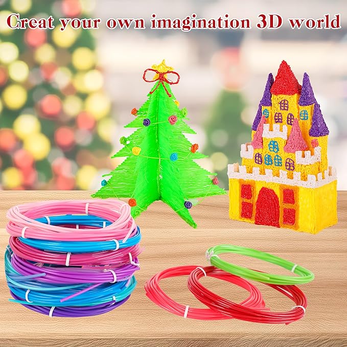 3D Pen Filament Refills 32 Colors 320ft Each Color 10 feet 1.75mm PLA 3D Pen Filament Christmas Gifts (32 Colors)