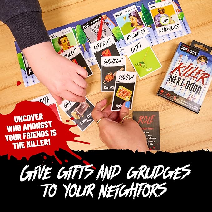 Hunt A Killer: Killer Next Door, Fun Family and Adult Games for Game Night, Great Small Gift for Friends or Stocking Stuffers Includes Fast-Paced Social Deduction Gameplay, for Ages 10+