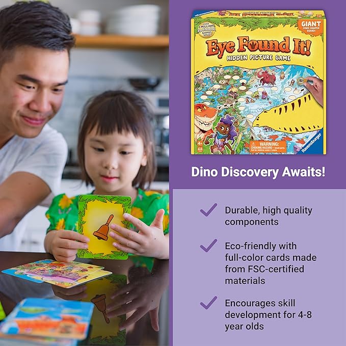 Ravensburger Dinosaur Island Eye Found It! Board Game - Educational Adventure for Kids and Families - Promotes Focus, Memory, and Teamwork - Fun Learning Game for Ages 4+