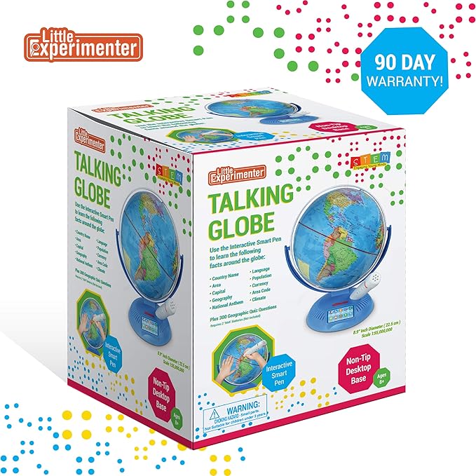 Interactive 9” Globes for Kids, Globe & Wireless Smart Pen, Educational Learning Toys, Talking World Map, Best Gift for 8 Year old Boy, Christmas Gifts for Boys & Girls Ages 8 9 10 11 12 Years Old