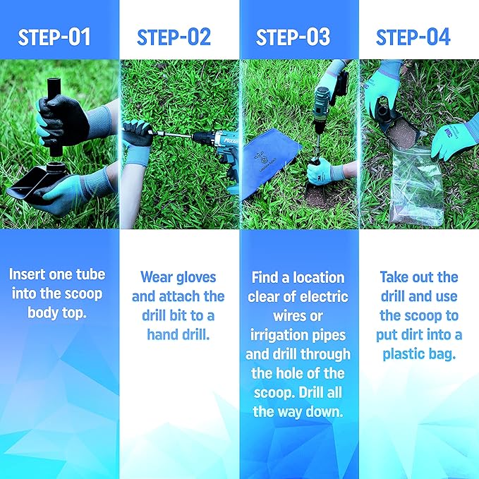 Lakedew Soil Sampler Drill Set No Sweat No Clean up