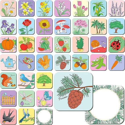 Memory Matching Game, 72 PCS Grow A Garden Matching Cards for Toddlers 36 Designs Memory Cards Educational Toys for Preschool 4 5 6 Years Old