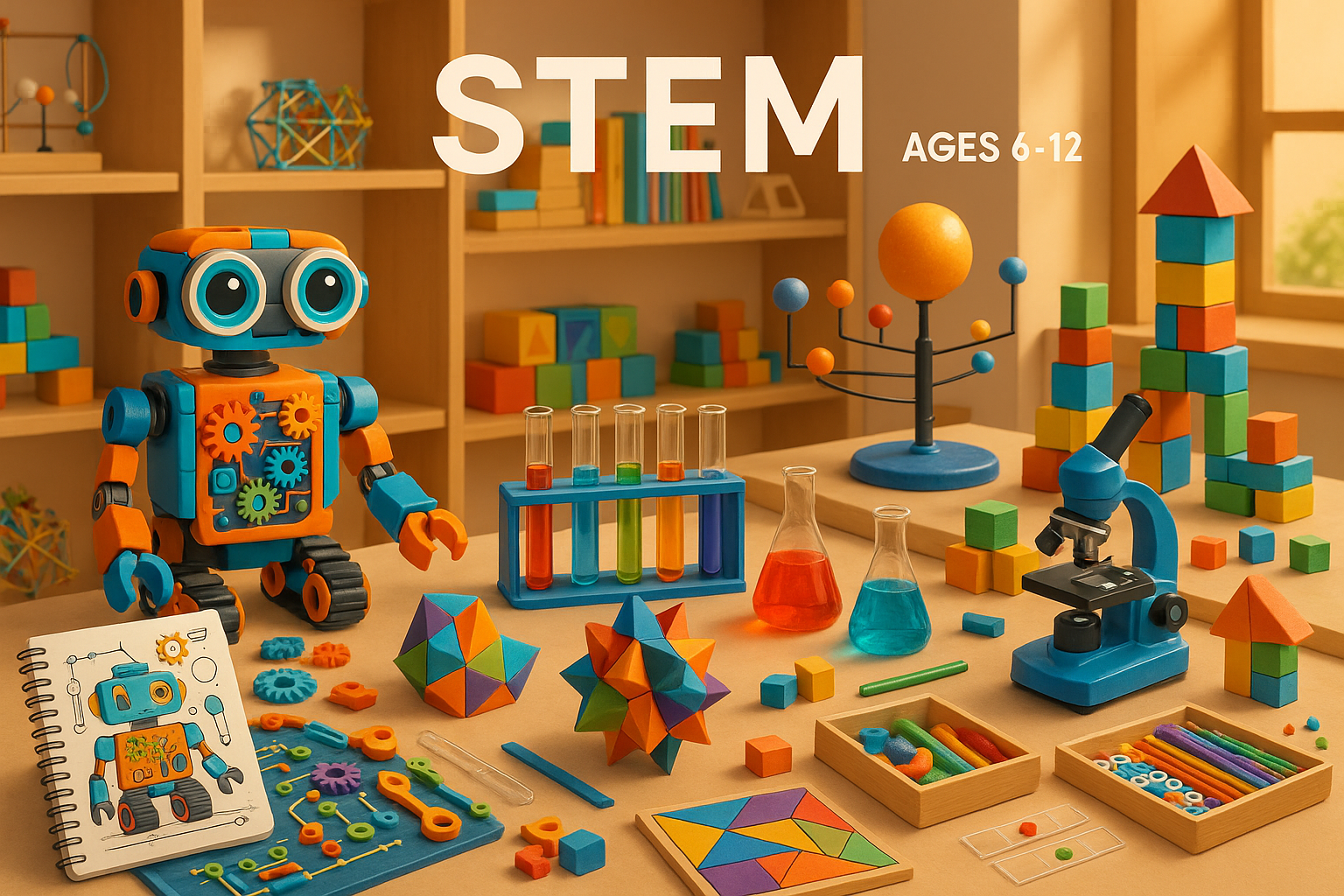 STEM & Educational Toys for Kids (6–12 yrs) A premium educational toy store that fosters creativity, logic, and curiosity. A brand focused on STEM kits, puzzles & board games, DIY crafts, and science exploration products.